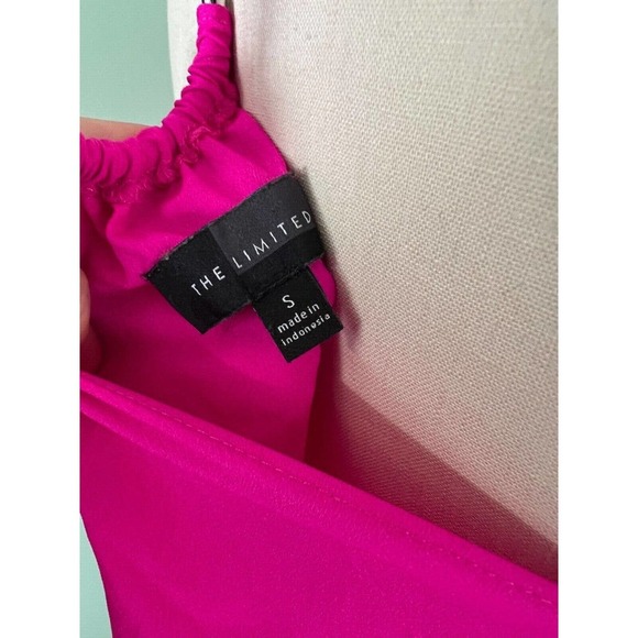 THE LIMITED Small Flame Ruffle Front BRIGHT Fuchsia Sleeveless Blouse - Picture 2 of 5